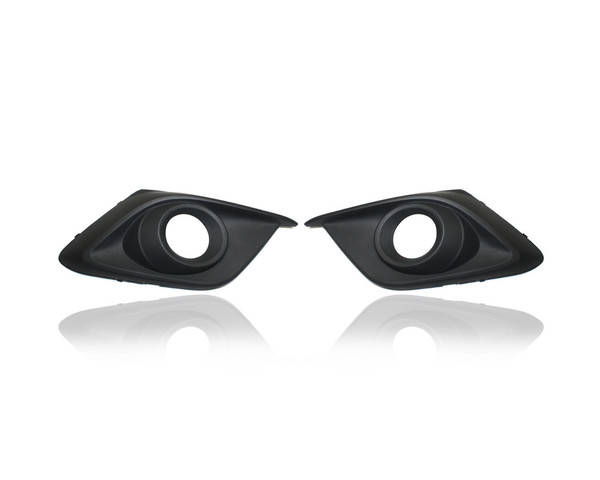 Fog Light Cover - Compatible/Replacement for '14-16 Mazda Mazda3 Sedan/Hatchback I/S/Touring/Grand Touring - With Fog Lamp Hole, Chrome - Pair, Set - BJS850C11, BHR150C21A