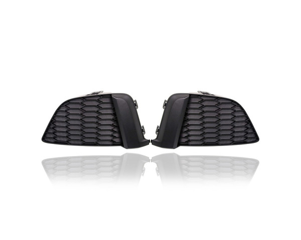 Fog Light Cover - Compatible/Replacement for '15-17 Honda Fit - Matte Black, Without Foglamp Hole - Pair, Left Driver + Right Passenger Set - 71103T5RA00, 71108T5RA00