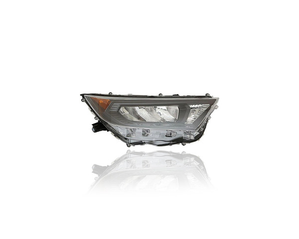 Headlight - Compatible/Replacement for '19-21 Toyota RAV4/Hybrid LE (Japan Built) - Halogen/LED, Black Bezel - Right Hand - Passenger - 8113042821 - CAPA