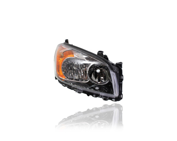Headlight - Compatible/Replacement for '09-12 Toyota RAV4 Sport (Japan Built) - Halogen Black Interior Bezel - Right Hand - Passenger - 8113042480 - CAPA