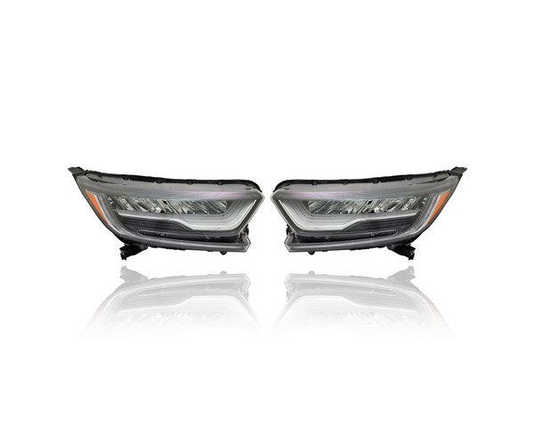 Headlight Assembly - Compatible/Replacement for '17-19 Honda CR-V Touring, 20-21 CR-V Hybrid LX/EX/EXL - LED - Pair, Left Driver + Right Passenger Set - 33100TLAA11, 33150TLAA11 - CAPA