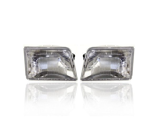 Headlight Assembly - Compatible/Replacement for '93-97 Ford Ranger - Pair, Left Driver + Right Passenger Set - F37Z13008A, F37Z13008B - CAPA