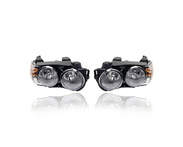 Headlight Assembly - Compatible/Replacement for '12-16 Chevrolet Sonic Sedan/Hatchback LS/LT/LTZ/RS - With Black Interior & Bezel - Pair, Left Driver + Right Passenger Set - 42390434, 42390433 - CAPA