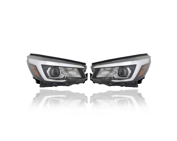 Headlight Assembly - Compatible/Replacement for '19-20 Subaru Forester Base/Convenience/Premium/Touring/Sport - Without Advance Front Light System, LED - Pair, Set - 84001SJ061, 84001SJ071 - CAPA