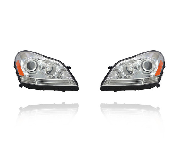 Headlight Assembly For 07-12 Mercedes-Benz GL-Class - Halogen - Pair, Left Driver + Right Passenger Set - NSF - 1648204859, 1648204759
