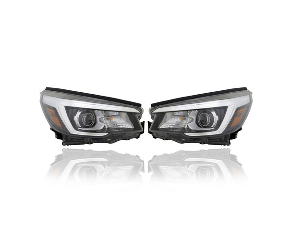 Headlight Assembly - Compatible/Replacement for '19-20 Subaru Forester Base/Convenience/Premium/Touring/Sport - Without Advance Front Light System, LED - Pair, Set - 84001SJ061, 84001SJ071