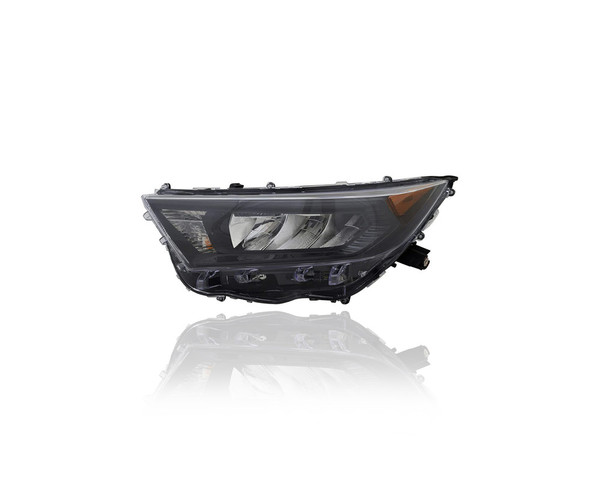 Headlight Assembly - Compatible/Replacement for '19-21 Toyota RAV4/Hybrid LE (North America Built) - Halogen/LED, Black Bezel - Left Hand - Driver - 811500R151 - CAPA