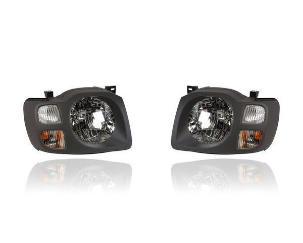 Headlight Assembly - Compatible/Replacement for '02-04 Nissan Xterra XE-Model - Pair, Left Driver + Right Passenger Set - 260107Z825, 260607Z825 - CAPA
