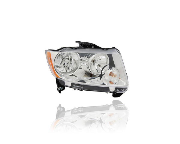 Headlight Assembly - Compatible/Replacement for '11-13 Jeep Compass - Without Leveling & Black-Trim - Right Hand - Passenger - 68088868AC