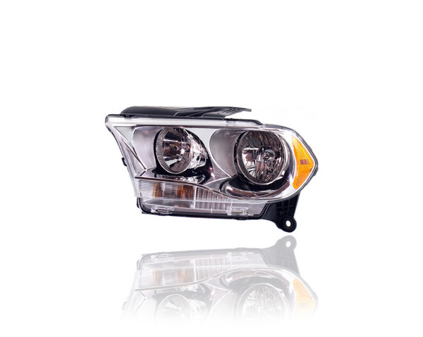 Headlight Assembly - Compatible/Replacement for '11-13 Dodge Durango (Exclude RT/Citadel) - Halogen, Chrome Bezel - Left Hand - Driver - 55079367AC
