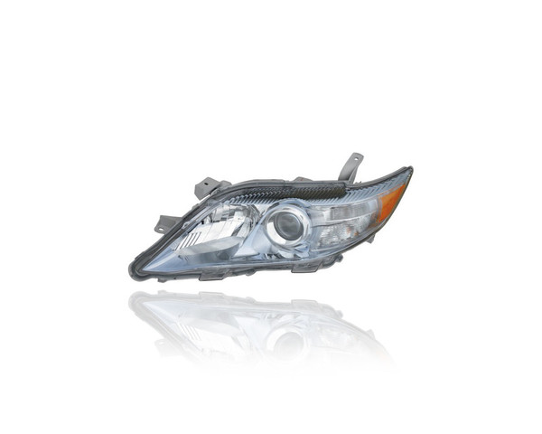 Headlight Assembly - Compatible/Replacement for '10-11 Toyota Camry Hybrid Base (USA Built) - Halogen, Blue Tint Interior Bezel - Left Hand - Driver - 8115006520 - CAPA