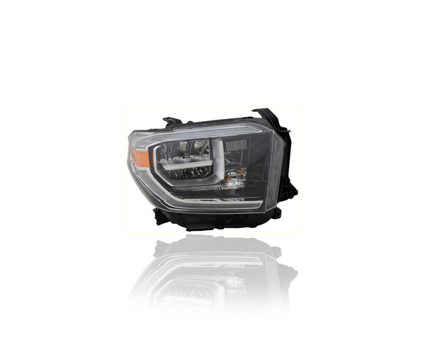 Headlight Assembly - Compatible/Replacement for '18-21 Toyota Tundra SR5/Limited/Platinum/1794 - LED With LED Daytime Running Light, Chrome Interior - Right Hand - Passenger - 811100C140