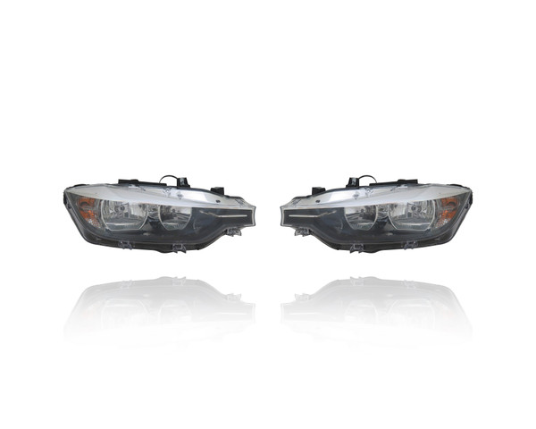 Headlight Assembly For BM2519166; BM2518166 16-18 BMW 3-Series-Sedan, 16-18 Wagon, 16-18 Hybrid - Pair Left and Right, Halogen