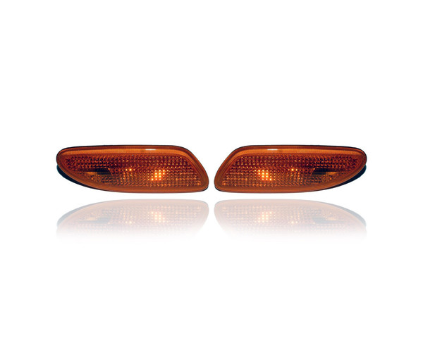 Side Marker Light - Compatible/Replacement for '01-07 Mercedes-Benz 203 C-Class Sedan, 02-05 Wagon - Pair, Left Driver + Right Passenger Set - 2038200421, 2038200321 - CAPA