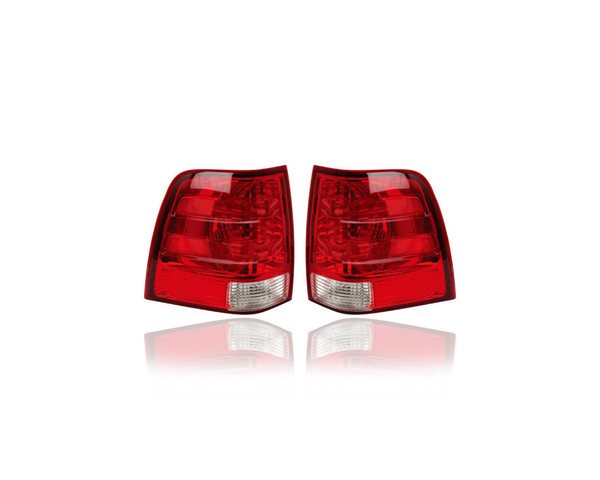 Tail Light - Compatible/Replacement for '03-06 Ford Expedition - Pair, Left Driver + Right Passenger Set - 2L1Z13404AB, 2L1Z13405AB - CAPA