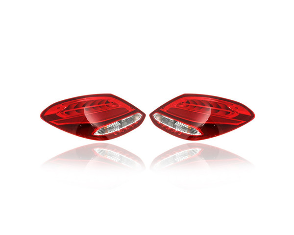 Tail Light Assembly - Compatible/Replacement for '15-18 Mercedes-Benz C-Class/C300/C43 Sedan - Halogen - Pair, Left Driver + Right Passenger Set - 2059061902, 2059061802
