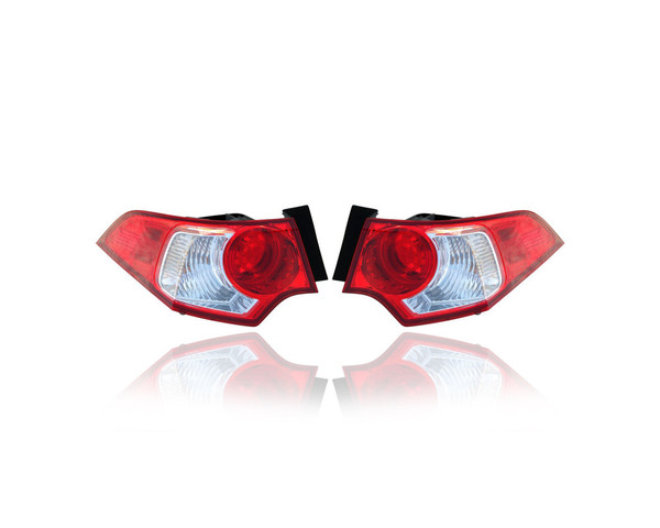 Tail Light Assembly - Compatible/Replacement for '09-10 Acura TSX Sedan - Outer On Body - Pair, Left Driver + Right Passenger Set - 33500TL0A01, 33550TL0A01 - CAPA