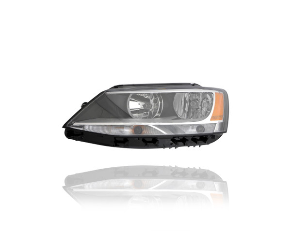 Headlight Assembly For 5C7941005 11-14 VW Volkswagen Jetta-Sedan, 13-16 Jetta-Hybrid - Halogen, Left Hand - Driver