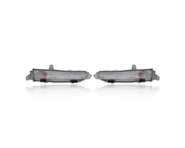 Turn Signal Light Assembly - Compatible/Replacement for '19-21 Honda Pilot - Pair, Left Driver + Right Passenger Set - 33300TG7A21, 33350TG7A21