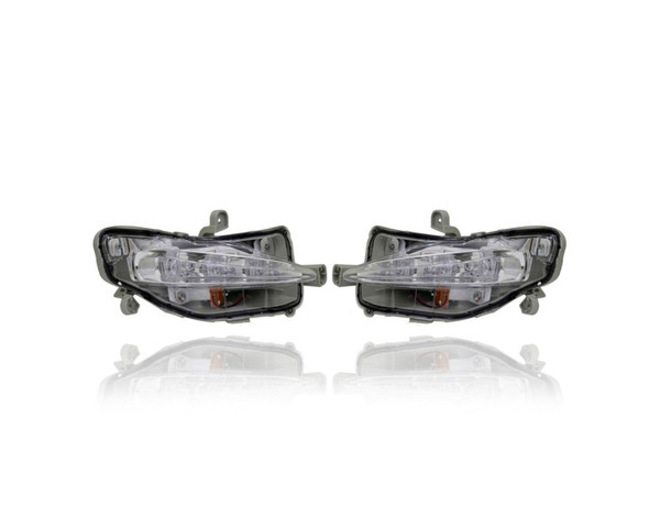 Daytime Running Light - Compatible/Replacement for '17-19 Toyota Corolla Sedan L/LE/Eco/XLE - Pair, Left Driver + Right Passenger Set - 8143002020, 8144002020 - CAPA