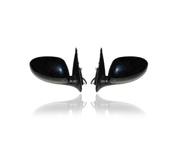 Door Mirror - Compatible/Replacement for '11-14 Nissan Juke - Powered, Matte Black - Pair, Left Driver + Right Passenger Set - 963011KM0A, 963021KM0A