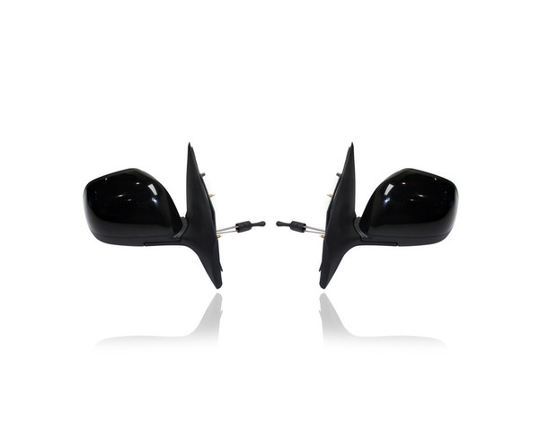 Door Mirror - Compatible/Replacement for '12-14 Nissan Versa Sedan S/S-Plus - Manual Remote, Unpainted - Pair, Left Driver + Right Passenger Set - 963013AN5A, 963023AN5A