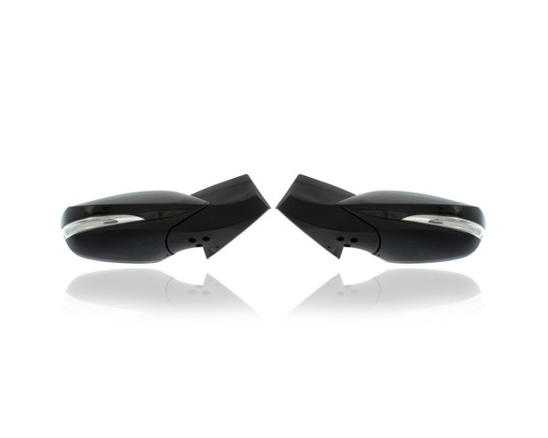 Door Mirror - Compatible/Replacement for '13-17 Hyundai Elantra GT Hatchback - Powered, Heated, With Signal Lamp - Pair, Left Driver + Right Passenger Set - 87620A5200, 87610A5220