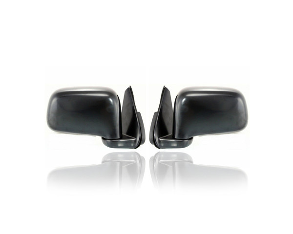 Door Mirror - Compatible/Replacement for '97-01 Honda CR-V LX/EX/SE - Powered, Black Foldaway - Pair, Left Driver + Right Passenger Set - 76200S10A01, 76250S10A01