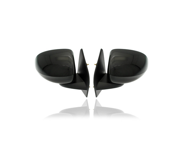 Door Mirror - Compatible/Replacement for '16-17 Jeep Compass - Powered, Heated, Manual Folding, Unpainted Black - Pair, Left Driver + Right Passenger Set - 6AC88DX8AA, 6AC89DX8AA