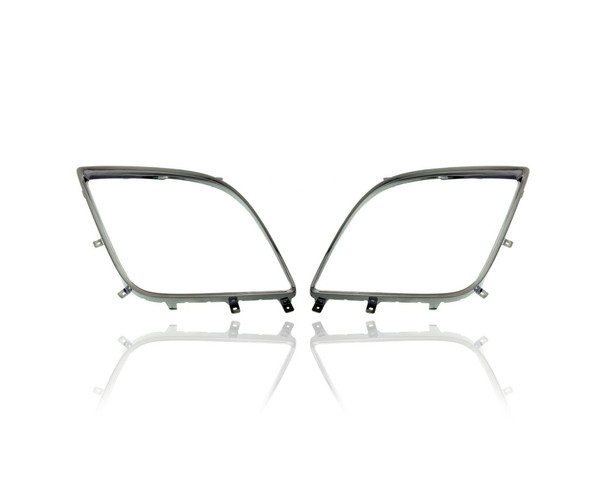 Fog Light Cover - Compatible/Replacement for '10-12 Mazda CX-7 - Chrome Surround Molding - Pair, Left Driver + Right Passenger Set - EH4550C12C, EH4550C22C