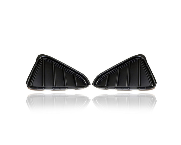 Fog Light Cover - Compatible/Replacement for '16-18 Toyota RAV4 LE - Without Hole, Black - Pair, Left Driver + Right Passenger Set - 520300R010, 520400R010