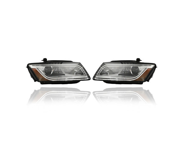 Headlight - Compatible/Replacement for '13-17 Audi Q5/SQ5 - Bi-Xenon, Without Curve Lighting - Pair, Left Driver + Right Passenger Set - 8R0941044E, 8R0941043E