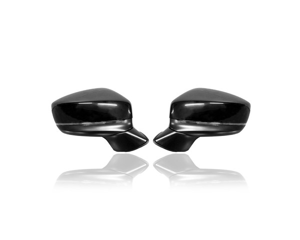 Headlight - Compatible/Replacement for '17-21 Mazda CX5-Sport/Touring/Carbon - Non-Heated, With Signal Lamp, Without Blind Spot, Manual-Folding, Unpainted - Pair, Set - KD2W69121A, KD2W69181A - CAPA