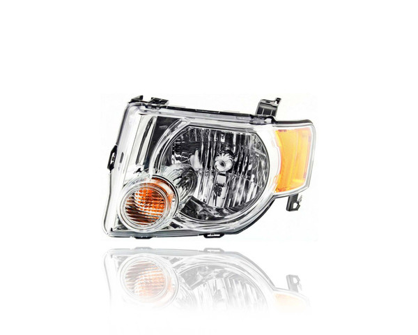 Headlight - Compatible/Replacement for '08-12 Ford Escape/Hybrid XLS/XLT/Limited - Standard, Chrome Interior Bezel - Left Hand - Driver - 8L8Z13008B