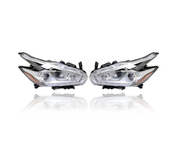 Headlight - Compatible/Replacement for '15-18 Nissan Murano Platinum-Only - LED - Pair, Left Driver + Right Passenger Set - 260109UE5C, 260609UE5C