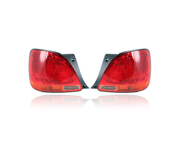 Tail Light - Compatible/Replacement for '01-05 Lexus GS300/400/430 - On Body - Pair, Left Driver + Right Passenger Set - 8155030850, 8156030820