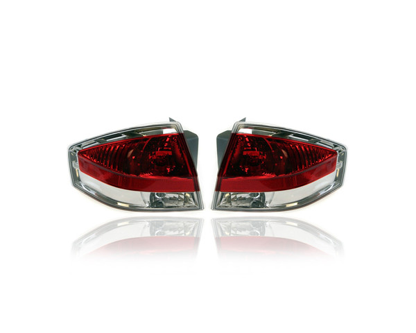 Tail Light - Compatible/Replacement for '08-08 Ford Focus Sedan/Coupe - Pair, Left Driver + Right Passenger Set - 8S4Z13404D, 8S4Z13405D