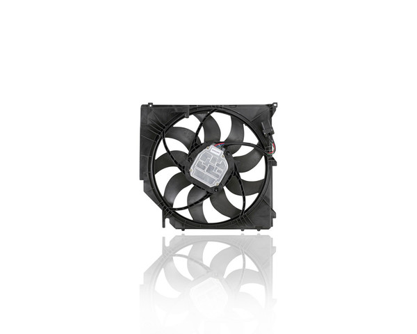 Dual Radiator and Condenser Fan Assembly - Compatible/Replacement for 624230 '04-10 BMW X3 6Cy/2.5/3.0L 600W (Navigation System) - Fan Module & Brushless Motor - 9 Blade - 17113442089