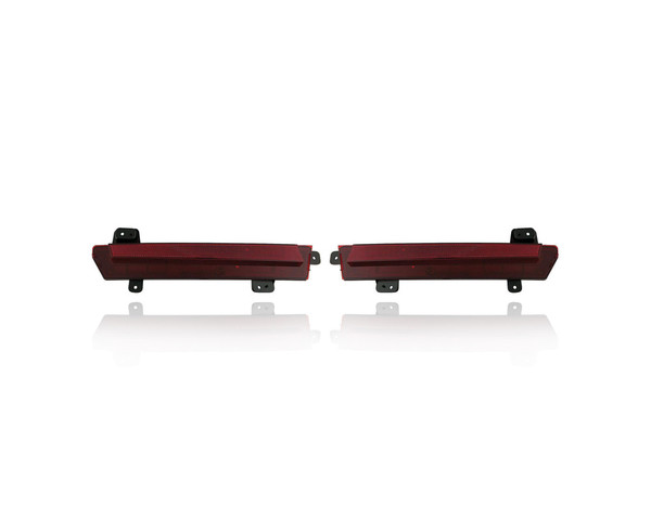 Bumper Reflector - Compatible/Replacement for '15-20 Cadillac Escalade/ESV - Rear - Pair, Left Driver + Right Passenger Set - CAPA - 84240627, 84240626
