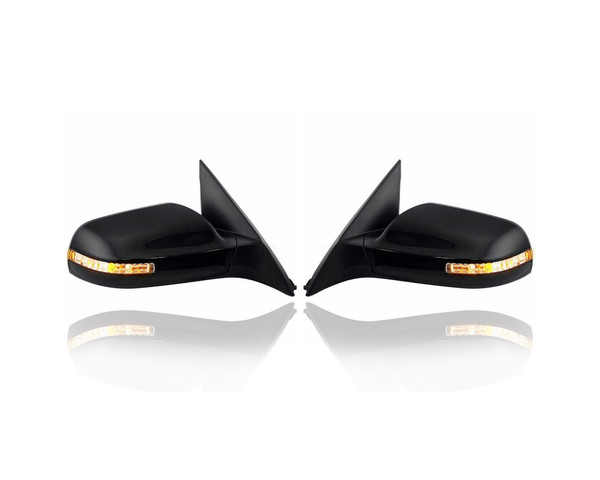 Door Mirror - Compatible/Replacement for '07-12 Nissan Altima/Hybrid Sedan SE/SL/SR 2.5/3.5L - Powered, Heated With Signal, Black - Pair, Left Driver + Right Passenger Set - 96301JA04C, 96302JA04C