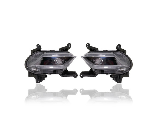 Fog Light Assembly - Compatible/Replacement for '19-20 Hyundai Santa Fe SEL/Limited/Ultimate - LED - Pair, Left Driver + Right Passenger Set - CAPA - 92202S1100, 92201S1100