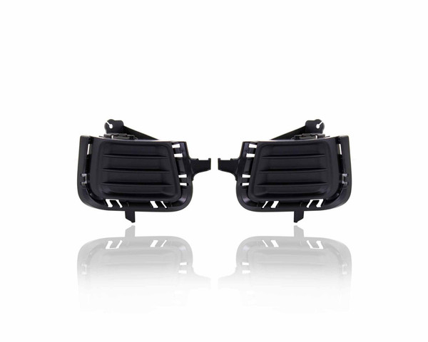 Fog Light Cover - Compatible/Replacement for '12-14 Toyota Prius C1/2/3 - Black Without Hole - Pair, Left Driver + Right Passenger Set - 8148152440, 8148252370