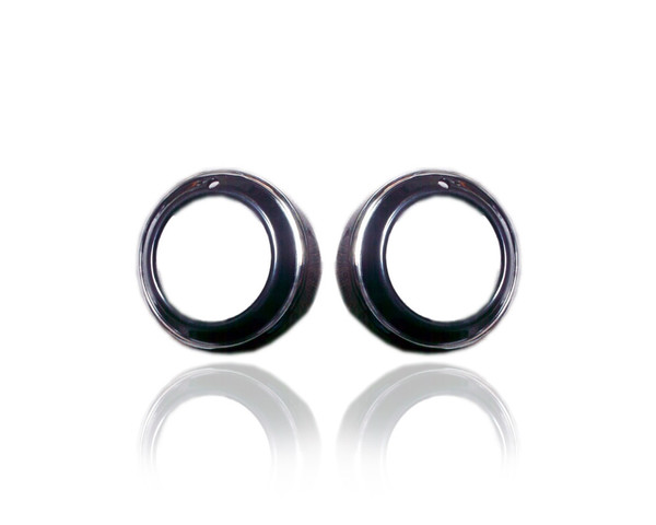 Fog Light Cover - Compatible/Replacement for '11-11 Mitsubishi Outlander - Chrome/Black - Pair, Left Driver + Right Passenger Set - 8321A426, 8321A425