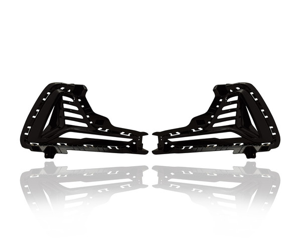 Fog Light Cover - Compatible/Replacement for '18-19 Hyundai Sonata/Hybrid SEL/Limited - With Fog Hole for LED Daytime Running Light - Pair, Left Driver + Right Passenger Set - 86522C1AB0, 86521C1AB0