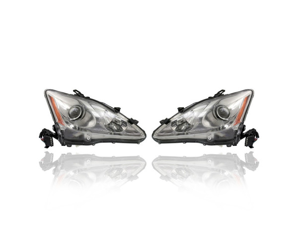 Headlight - Compatible/Replacement for '09-10 Lexus IS250/350 - HID - Pair, Left Driver + Right Passenger Set - CAPA - 8114053390, 8107053390