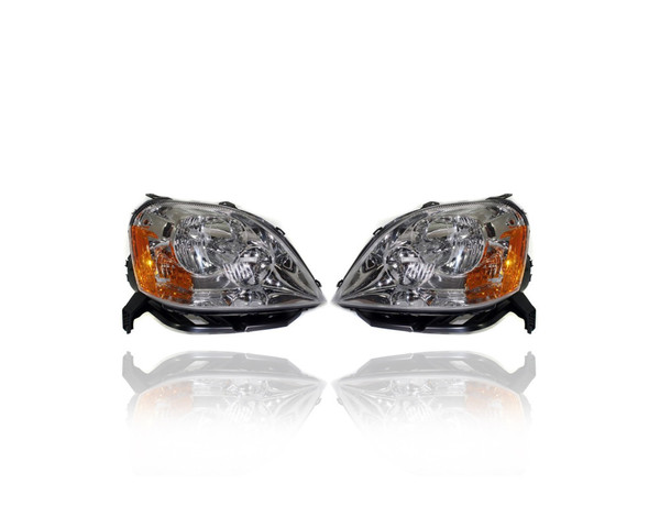 Headlight Assembly - Compatible/Replacement for '05-07 Ford Five Hundred 500 - Without Signal Socket - Pair, Left Driver + Right Passenger Set - 6G1Z13008A, 6G1Z13008B