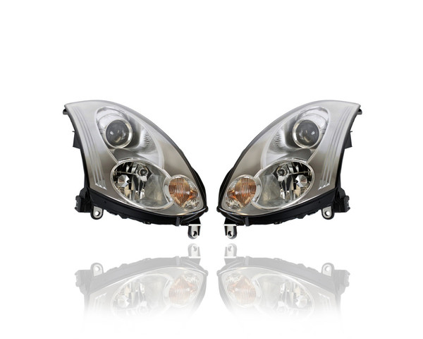 Headlight Assembly - Compatible/Replacement for '06-07 Infiniti G35 Coupe - HID - Pair, Left Driver + Right Passenger Set - 26010CM40C, 26060CM40C