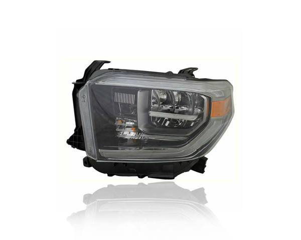 Headlight Assembly - Compatible/Replacement for '18-18 Toyota Tundra TRD Sport/Offroad - LED, Smoked Dark Chrome Interior - Left Hand - Driver - 811500C210