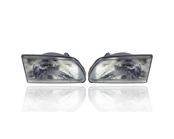 Headlight Assembly - Compatible/Replacement for '95-96 Toyota Tercel - Halogen - Pair, Left Driver + Right Passenger Set - 8111016550, 8115016550