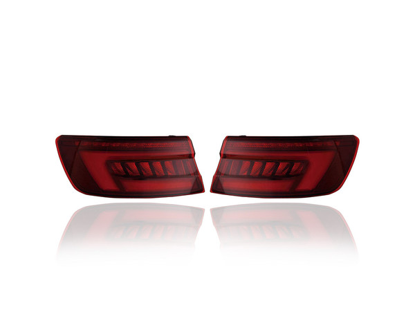 Tail Light Assembly - Compatible/Replacement for '18-19 Audi A4/S4 - Outer On Body, LED Black - Pair, Left Driver + Right Passenger Set - CAPA - 8W5945092F, 8W5945091F